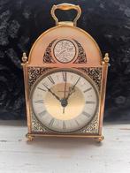 Vintage tafelklok goudkleurig, leuk model, Ophalen of Verzenden