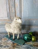 zeldzaam antiek WOLLEN SCHAAP met PAPIER MACHÉ HOOFD, Ophalen of Verzenden