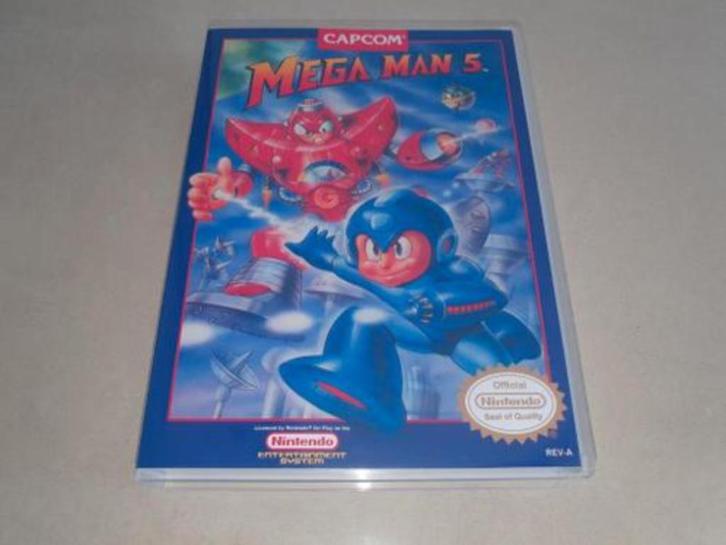 Mega Man 5 NES Game Case, Spelcomputers en Games, Games | Nintendo NES, Zo goed als nieuw, Verzenden
