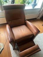 Cognac Lederen Relaxfauteuil - Elektrisch Verstelbaar, Ophalen, Gebruikt, Leer, 75 tot 100 cm