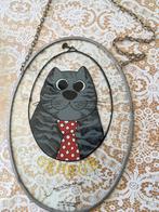 Glazen hanger “kat met stropdas”., Ophalen of Verzenden, Gebruikt
