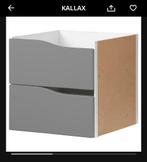 2 x Ikea Kallax inzet met 2 lades donkergrijs, Minder dan 50 cm, Ophalen of Verzenden, Zo goed als nieuw, Minder dan 100 cm