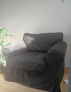 Zwarte comfortabele fauteuil, Ophalen of Verzenden, Gebruikt, Stof, 75 tot 100 cm