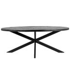 Eettafel Mangohout Zwart Ovaal 180x110x76, -, 150 tot 200 cm, Ophalen of Verzenden, Vijf personen of meer