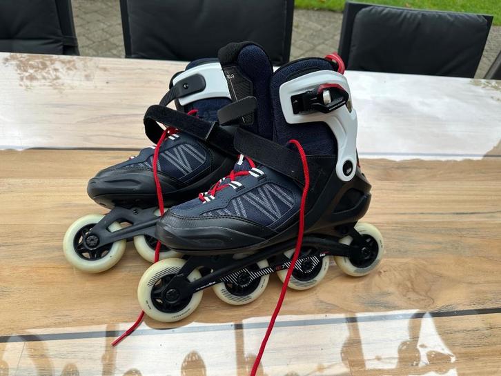 Oxelo fitness skates Fit500 blauw/rood (maat 42), Sport en Fitness, Skeelers, Zo goed als nieuw, Inline skates 4 wielen, Overige merken
