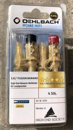 4 Oehlbach XXL Fusion Banana pluggen speakers goud high end, Ophalen of Verzenden, Nieuw, Front, Rear of Stereo speakers, Overige merken