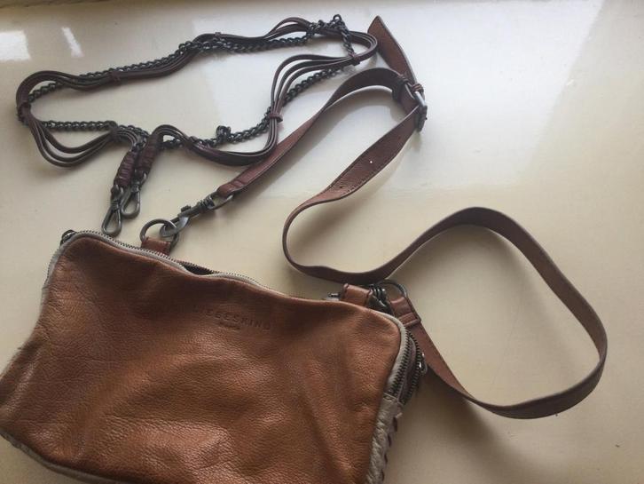 Liebeskind “Berlin” leren schoudertas, 3 vakken., Sieraden, Tassen en Uiterlijk, Tassen | Schoudertassen, Zo goed als nieuw, Overige merken