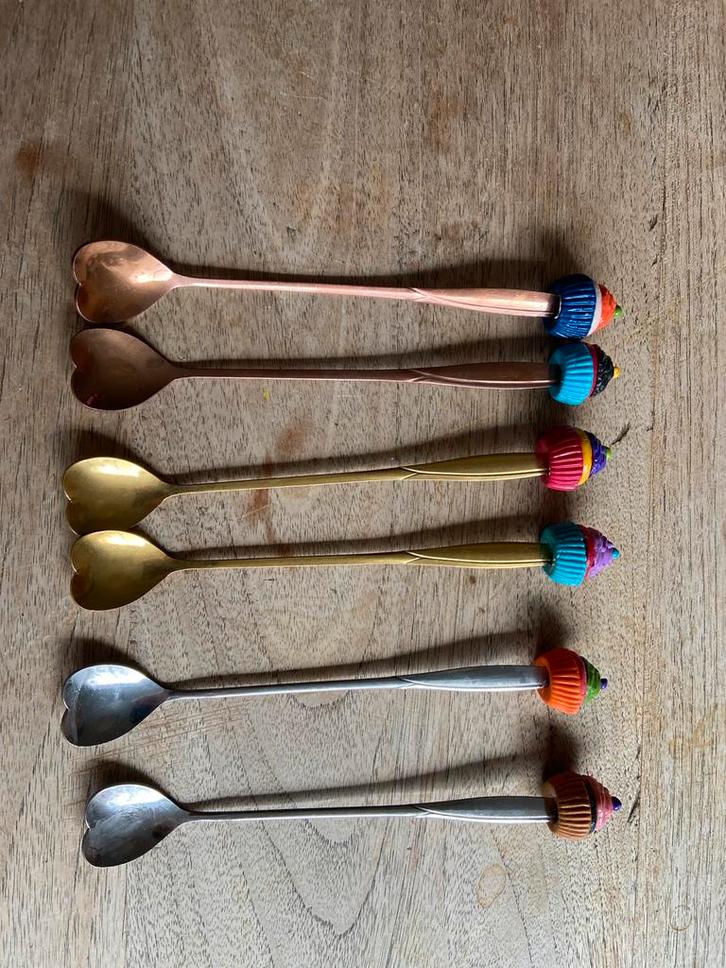 IJs/Dessert Lepels - Brons, Zilver, Goud, Huis en Inrichting, Keuken | Bestek, Gebruikt, Los bestek, Overige materialen, Ophalen of Verzenden