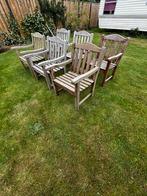 Set van 6 teak houten tuin stoelen, Ophalen, Gebruikt, Hout