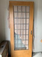 Vintage deuren 210 cm x 79 cm glas in lood, Doe-het-zelf en Verbouw, Deuren en Horren, Ophalen, Gebruikt, 80 tot 100 cm, Binnendeur