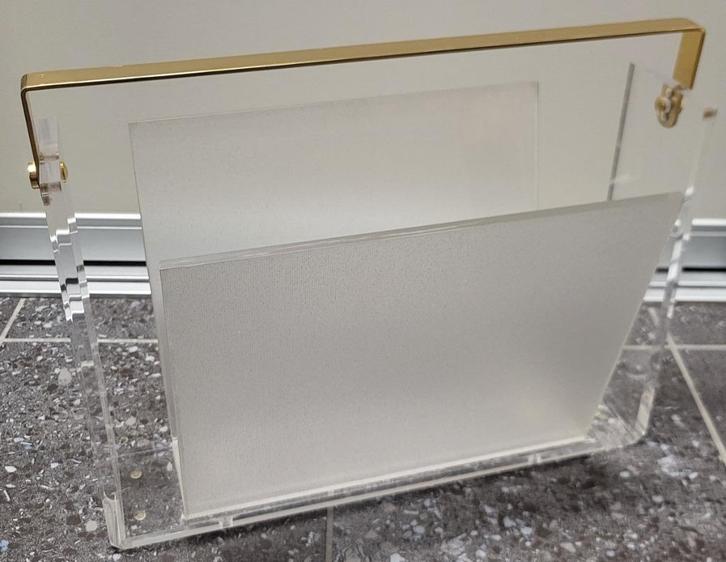 Exclusieve Regency lectuurbak in messing/ glas, Huis en Inrichting, Woonaccessoires | Krantenbakken en Lectuurbakken, Gebruikt