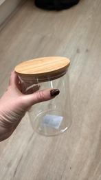 Voorraadpot bamboe deksel 2 keer, Ophalen of Verzenden, Zo goed als nieuw, Overige materialen, Pot, Bus of Blik