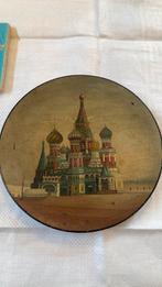 Rusland 1870, houten wandbord St Basiliuscathedraal, Moskou, Antiek en Kunst, Ophalen of Verzenden