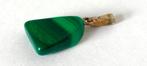 Malachiet hanger 835 zilver, Antiek, Ophalen, Zilver, Hanger, Met edelsteen