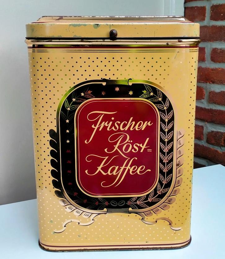 Vierkante XL Koffie Blik - Winkel Verpakking - 34x24x24CM, Verzamelen, Blikken, Koffie, Ophalen of Verzenden