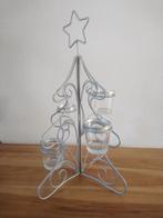 Metalen kerstboom met glazen waxinelichthouders, h 40 cm, Ophalen, Gebruikt