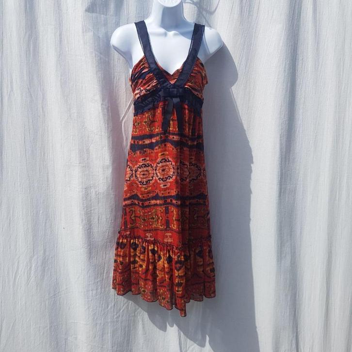 Gave jurk Bohemian style. Mt S Merk Morgan, Kleding | Dames, Jurken, Zo goed als nieuw, Maat 36 (S), Onder de knie, Ophalen of Verzenden