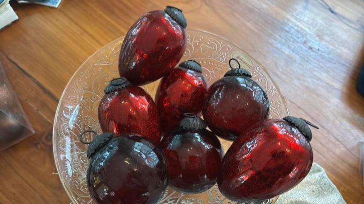 Antieke kerstballen glas, Diversen, Kerst, Gebruikt, Ophalen of Verzenden