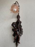 Antieke/ vintage bronzen wandlamp met engel, Ophalen of Verzenden