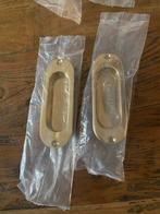 Mooie geel kopere deurkommen ( 2 sets) voor schuifdeuren., Verzenden, Nieuw