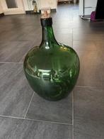 Groene Bolle fles - hoogte ca 55 cm - diameter ca 35 cm, Ophalen, Gebruikt, 50 tot 75 cm, Glas