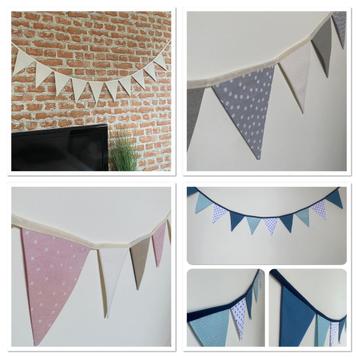 NIEUW, handmade stoffen vlaggenlijnen / vlaggetjes / vlaggen beschikbaar voor biedingen
