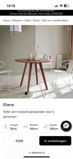 Tikamoon ronde eettafel massief palissander, Huis en Inrichting, Tafels | Eettafels, Ophalen, Rond, Zo goed als nieuw, Vier personen