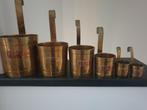 Koperen maatbekers 6 stuks, Antiek en Kunst, Antiek | Koper en Brons, Ophalen