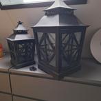 2 decoratie kandelaars, Huis en Inrichting, Woonaccessoires | Kandelaars en Kaarsen, Ophalen, Gebruikt, 25 tot 50 cm, Zwart