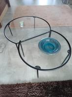 Ronde salontafels met glazen blad/ bijzettafels / tafels., Ophalen, 50 tot 100 cm, Rond, 50 tot 100 cm