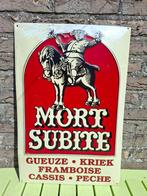 Origineel reclamebord Mort Subite, Ophalen of Verzenden, Zo goed als nieuw, Reclamebord, Plaat of Schild, Overige merken