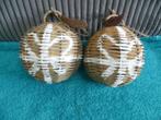 Riviera Maison 2x rattan kerst ballen met witte strik erop, Ophalen of Verzenden, Zo goed als nieuw