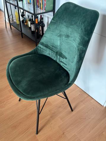 5x Groene velvet kuipstoelen