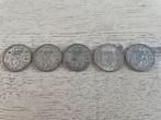 5 x zilveren gulden periode 1956 t/m 1965, Postzegels en Munten, Munten | Nederland, Ophalen of Verzenden, Koningin Juliana, 1 gulden