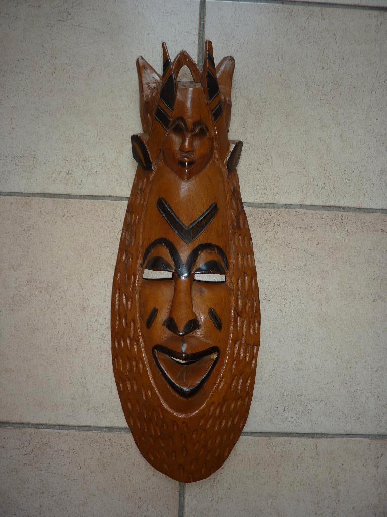 groot oud houten wandmasker afrika, Ophalen of Verzenden