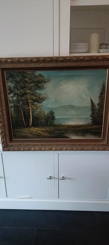 Olieverfschilderij Landschap, Antiek en Kunst, Kunst | Schilderijen | Klassiek, Ophalen of Verzenden