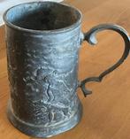 Oude Duitse tinnen beker ca. 1880 jachtvoorstelling, Antiek en Kunst, Verzenden