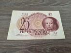 Lastig biljet 25 gulden Meisje in Blauw, 1945, Ophalen of Verzenden, 25 gulden