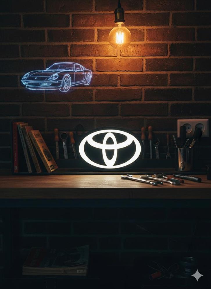 Toyota Logo Lamp - Decoratieve Verlichting, Huis en Inrichting, Lampen | Hanglampen, Nieuw, Minder dan 50 cm, Kunststof, Ophalen of Verzenden