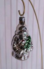 Vintage kerstman kerstbal zilver glas antiek oud ornament, Diversen, Ophalen of Verzenden, Zo goed als nieuw