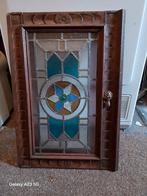 Antiek  glas  in  lood deurtje, Ophalen of Verzenden