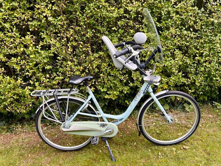 Moederfiets Gazelle Bloom, Fietsen en Brommers, Fietsen | Dames | Moederfietsen, Gebruikt, Gazelle, 53 tot 56 cm, 1 zitje, Windscherm
