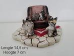 Vintage / retro kattenbeeldjes / poezenbeeldjes op plateau, Ophalen of Verzenden, Zo goed als nieuw, Dier