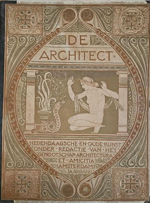 De Architect –1912 (nrs. 1–6) met originele platen, Antiek en Kunst, Kunst | Tekeningen en Foto's, Ophalen