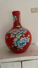 Pols potten-Ball body vaas rood., Antiek en Kunst, Ophalen