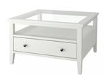 Idanas salontafel Ikea wit met glasplaat en lade, Huis en Inrichting, Tafels | Salontafels, Ophalen, 50 tot 100 cm, 50 tot 75 cm