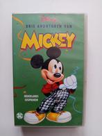 3 avonturen van Mickey VHS film, Cd's en Dvd's, VHS | Film, Alle leeftijden, Verzenden, Gebruikt