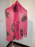 Fab Fabienne Chapot grote roze shawl zwarte print met merk, Fabienne Chapot, Verzenden, Zo goed als nieuw, Sjaal
