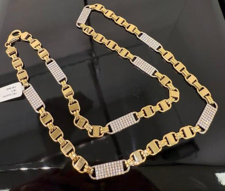 Prachtige 14k gouden kingsley ketting, Sieraden, Tassen en Uiterlijk, Kettingen, Nieuw, Goud, Ophalen of Verzenden