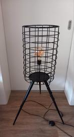 Industriële vloerlamp met kooi design, Ophalen, Zo goed als nieuw, Minder dan 100 cm, Metaal